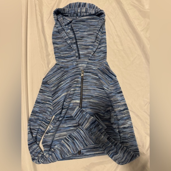 American Eagle Outfitters Blue Striped Knit Hoodie & Crop Tank Set - Picture 2 of 7